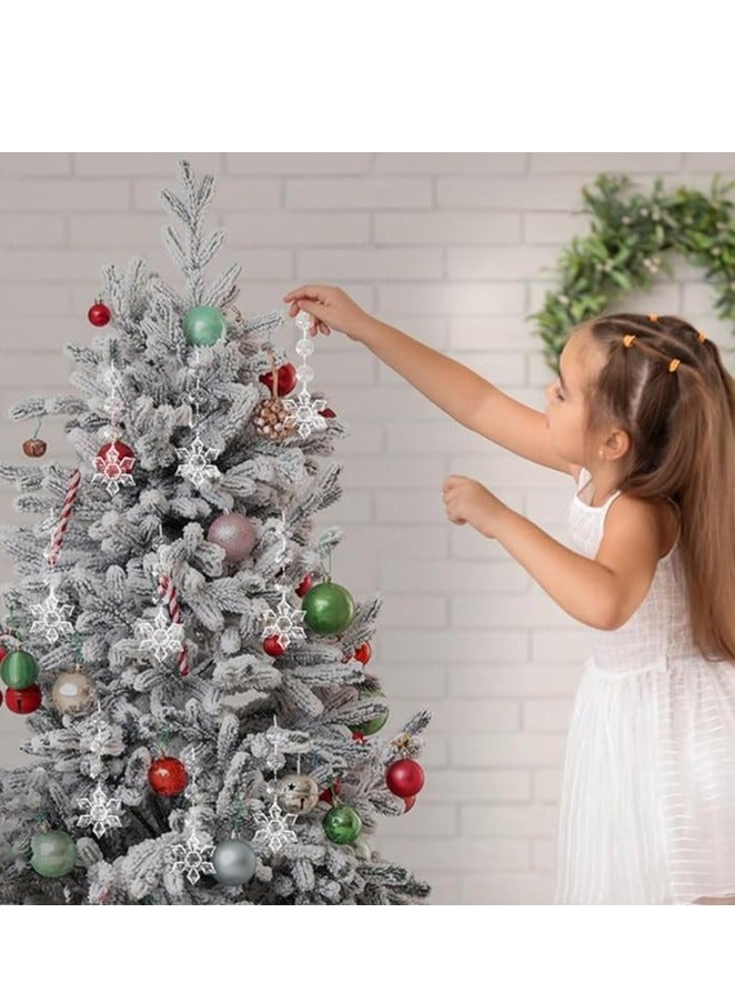 30 PCS Crystal Snowflake Christmas Ornaments for Tree Decorations, Hanging Acrylic Clear Hanging Snowflake Ornaments with Drop Pendants for Winter Wonderland Decor Party Supplies - Image 3