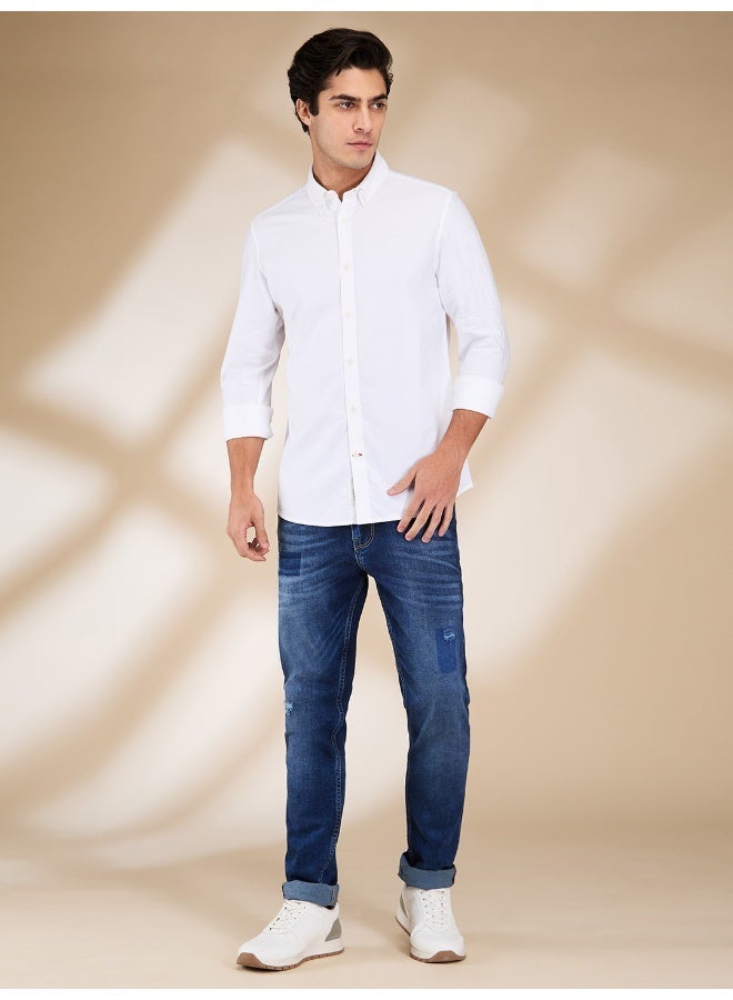 Being Human Mens White Collared Long Sleeve Shirt - Image 5