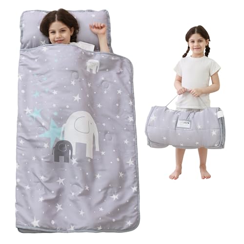 lasoftan Toddler Nap Mat with Pillow and Blanket Extra Large Rolled Napping MatsSlumber Bags for Boys GirlsKids Sleeping Bag for Daycare Preschool Travel Camping - Image 1