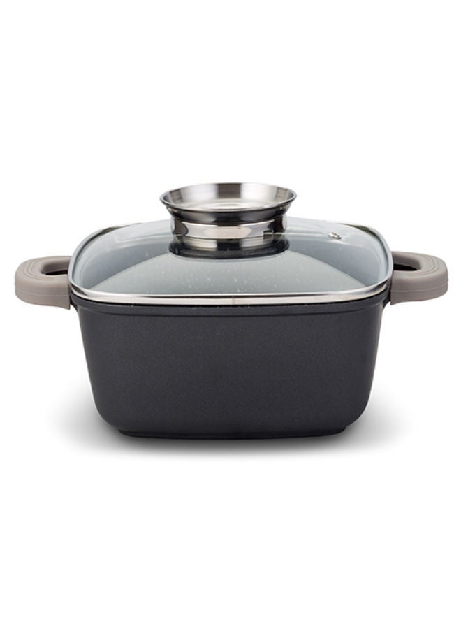 NAVA Die Cast Square Casserole-Roaster "Funtzio" With Nonstick Stone Coating -Black - Image 1