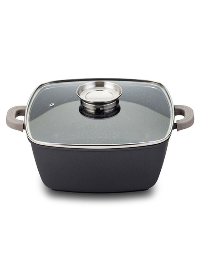 NAVA Die Cast Square Casserole-Roaster "Funtzio" With Nonstick Stone Coating -Black - Image 2