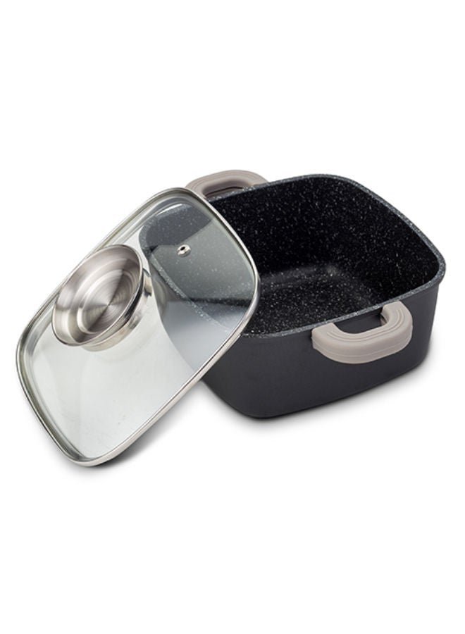 NAVA Die Cast Square Casserole-Roaster "Funtzio" With Nonstick Stone Coating -Black - Image 3