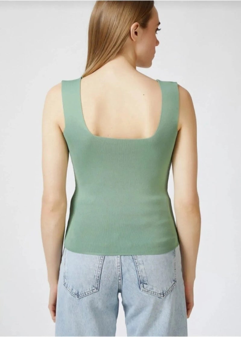Işılda Fashion Women's Square Neck Knitted Blouse  - Image 2