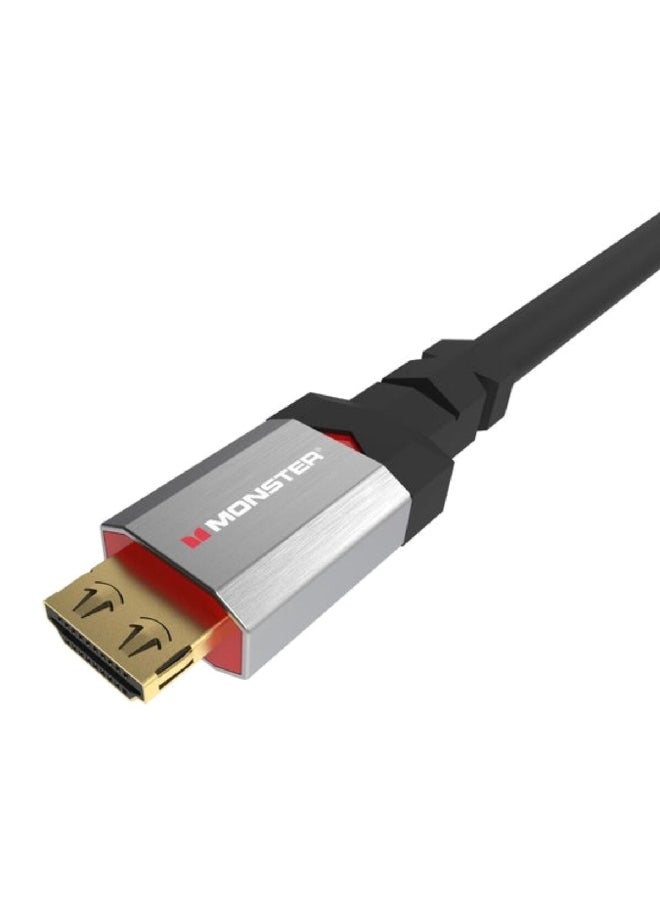 مونستر كابل HDMI معتمد بدقة 4K الترا اتش دي مع إيثرنت أسود وفضي 6 قدم JHIU0123 - Image 1