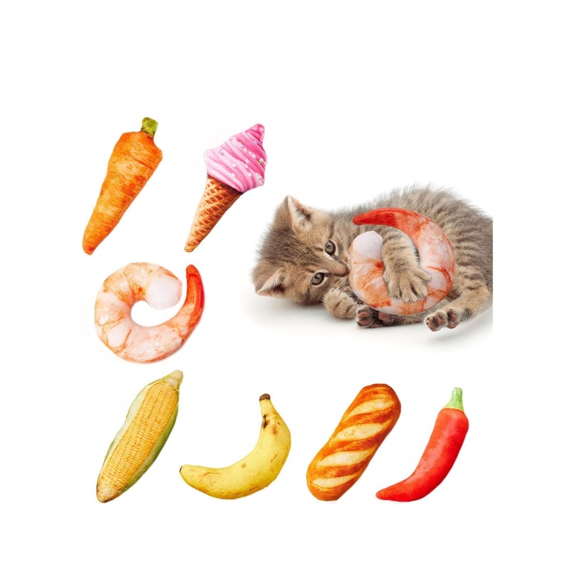 SOLARAE Cat Toys Days of The Week Food Style Catnip Toys 7Pcs Interactive Bite Resistant for Relieving Kittens Boredom for All Breeds - Image 1