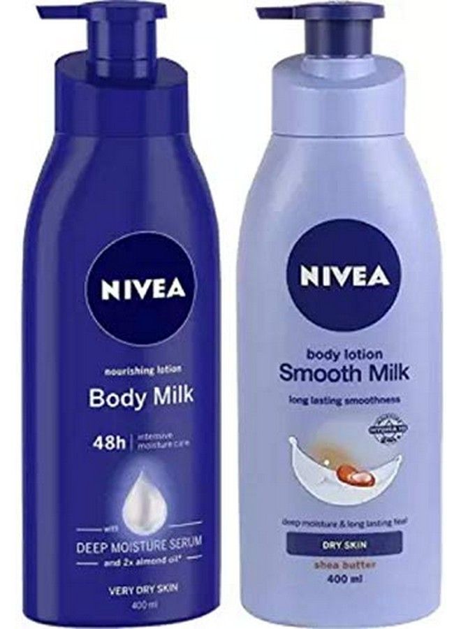 Nivea Nourishing Lotion Body Milk Deep Moisture Serum & Smooth Milk Body Lotion (2 X 400Ml) - Image 2