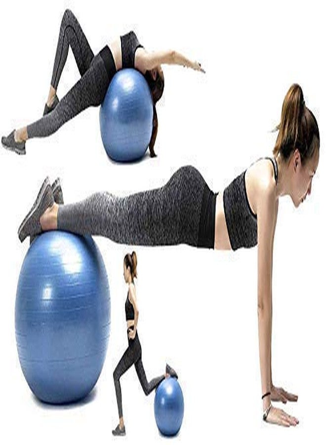 PARYAVARAN POS Anti-Burst Rubber Gym Ball with Free Foot Pump | Round Shape Swiss Ball for Exercise, Workout, Yoga, Pregnancy, Birthing, Balance & Stability, 65 cm, (Blue) - Image 2