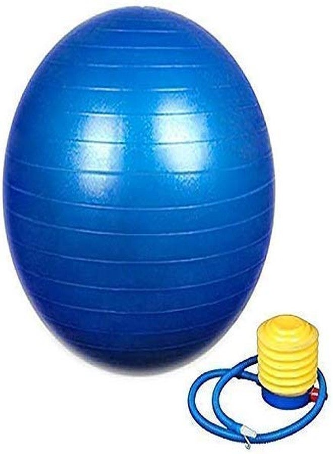 PARYAVARAN POS Anti-Burst Rubber Gym Ball with Free Foot Pump | Round Shape Swiss Ball for Exercise, Workout, Yoga, Pregnancy, Birthing, Balance & Stability, 65 cm, (Blue) - Image 1