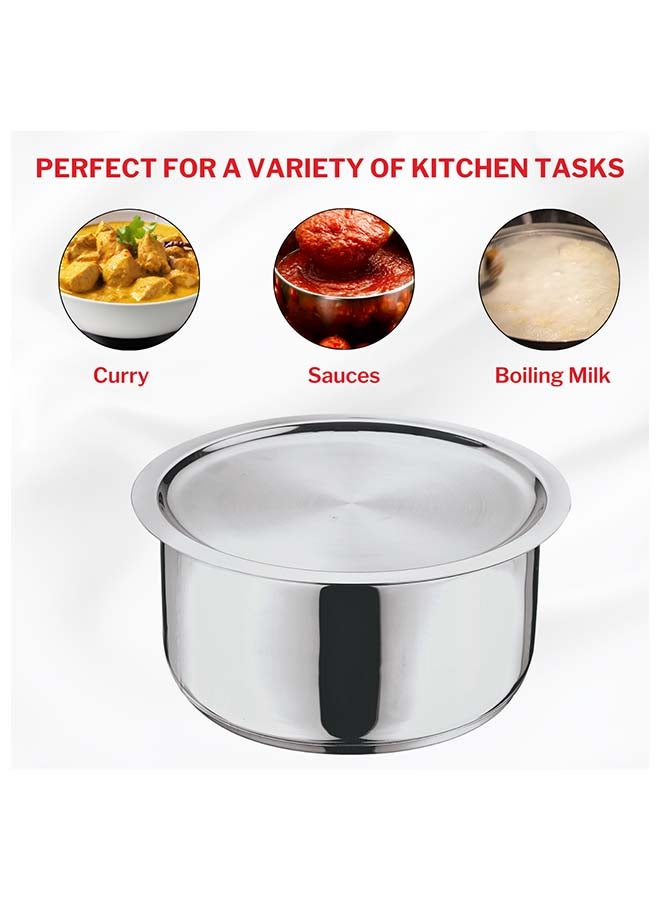 VINOD Stainless Steel 304 Grade Tope/Patila/Topiya with Lid - Diameter 24 cm, Capacity 5.3 litre, Induction and Gas Stove Friendly, Silver - Image 4