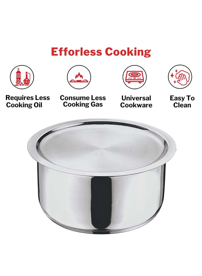 VINOD Stainless Steel 304 Grade Tope/Patila/Topiya with Lid - Diameter 24 cm, Capacity 5.3 litre, Induction and Gas Stove Friendly, Silver - Image 5