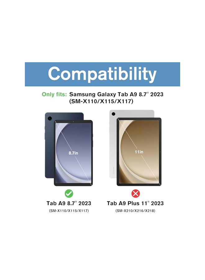 Procases For Galaxy Tab A9 Case Slim Stand Hard Back Shell Protective Smart Cover Case For Galaxy Tab A9 2023 Sm X110 Navy - Image 2