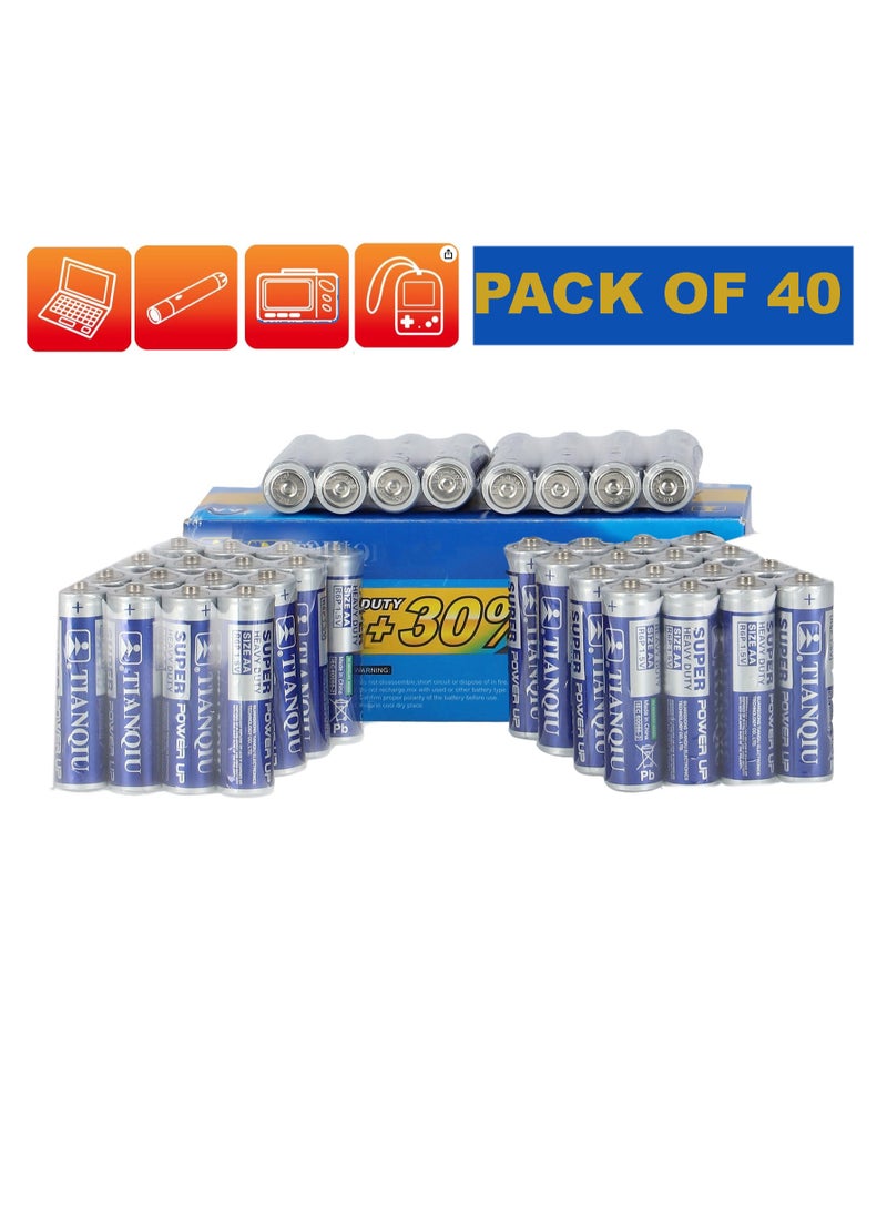 TIANQIU Pack Of 40 Super Heavy Duty AA Battery  - Image 1