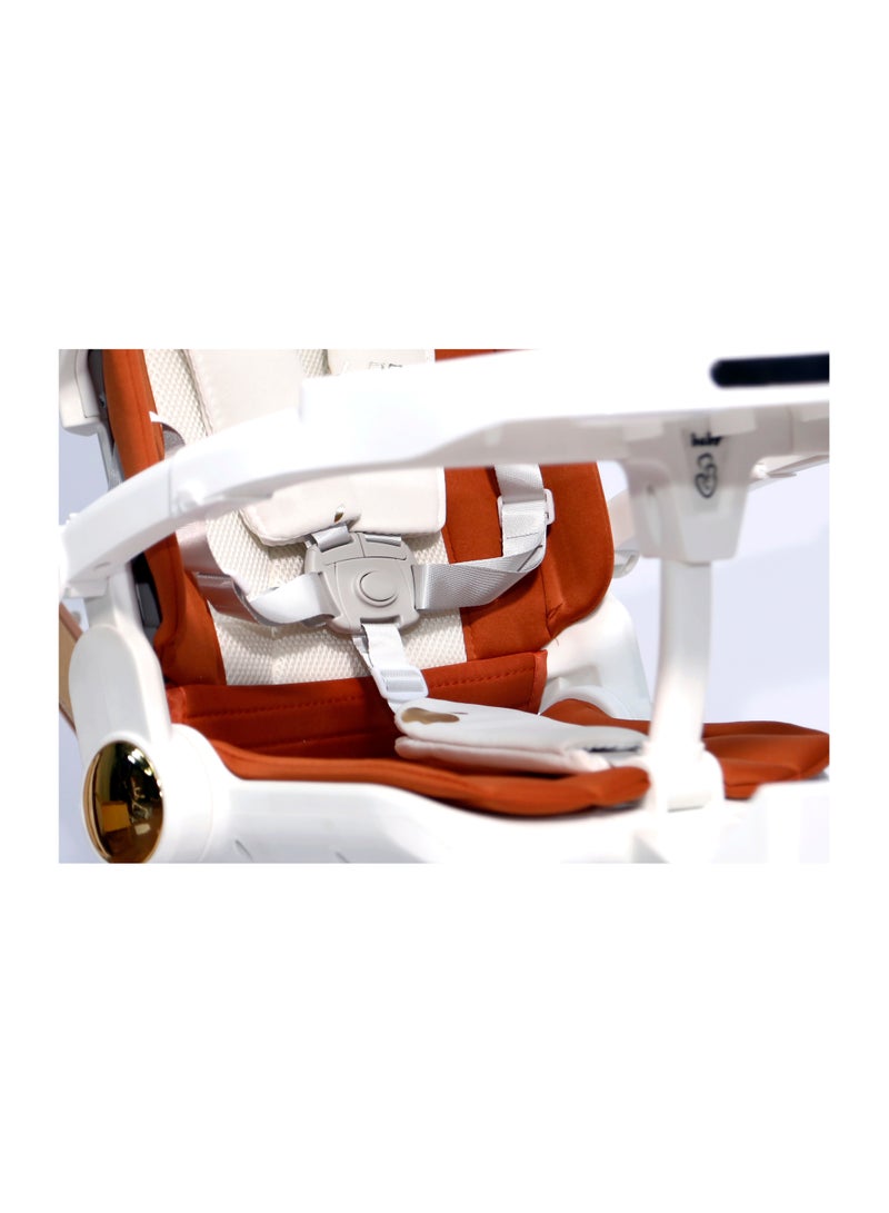 Baby's Nest 2 in 1 Stroller White With Multicolor - Image 2