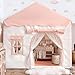 Sherilyn Kids Play Tent with Double Door Childrens Playhouse Tents Pink Portable Fantasy Adventure Castle for Girls Kids Tent with Mat House Toys for Girl Birthday Christmas House Gift - Image 2