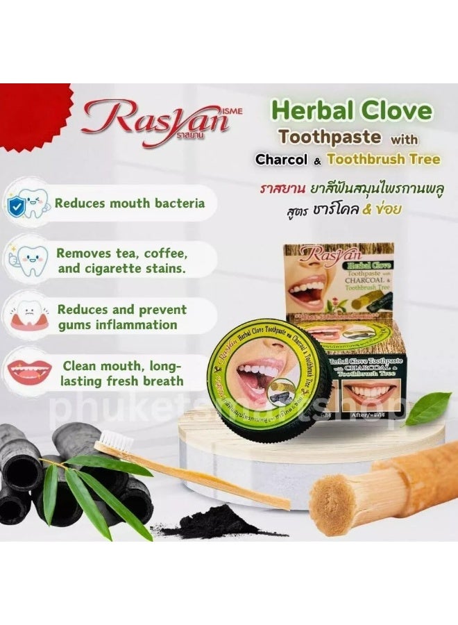 Rasyan Herbal Clove Charcoal Toothpaste, 25g - Image 3