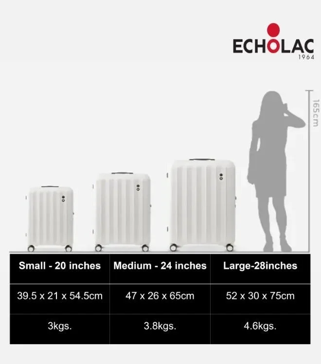 Echolac  Amos Pro 75 Cm Hardcase 4-Double Wheeled Expandable Check-In Luggage Trolley - Yellow  | Best Price UAE