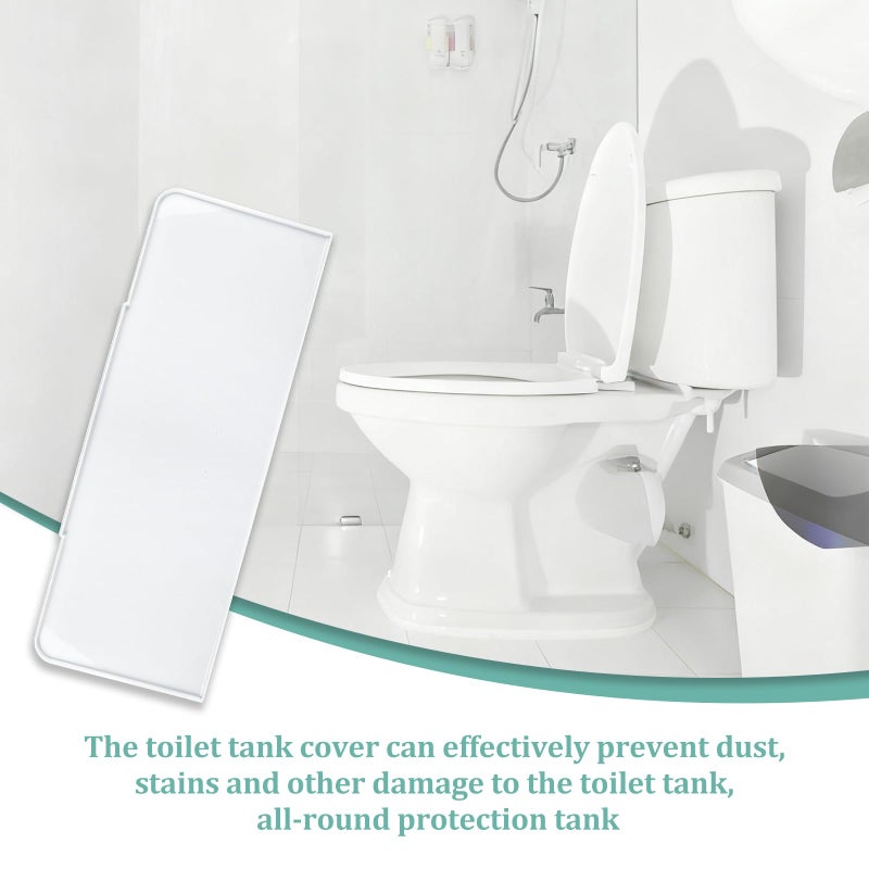 BUMLLASHOP Comfortable Bathroom Toilet Tank Lid Bathroom Decor Accessories 40271 Universal Toilet Tank Replacement Coverï¼ˆWhiteï¼‰ - Image 4