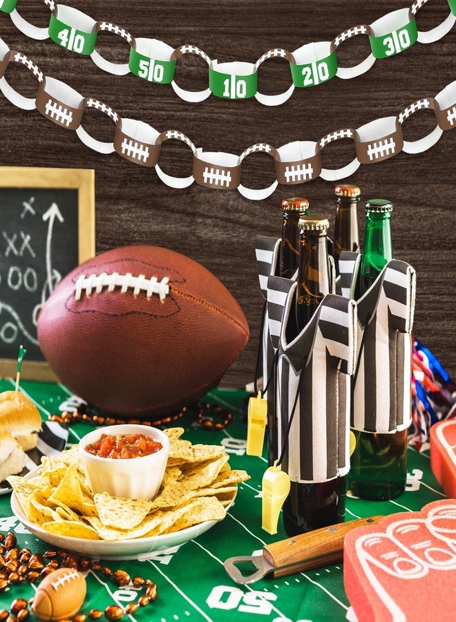 تاوباري ديكورات حفلات كرة القدم من TaoBary، لافتة عيد ميلاد كرة القدم، زينة معلقة، 240 قطعة من شرائط سلسلة ورقية، 1 × 8 بوصة، شرائط قابلة للطي باللون الأخضر والبني، شريط مزدوج الجوانب ليوم اللعبة ذي الطابع الرياضي - Image 3