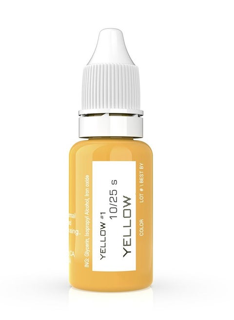 Eyebrow Pigment For Eyebrows Brows Micro pigments Microblading pigments PMU Machine Use Medical Grade No Mixing eyebrow pigment for shading For Professionals Only 15ml Yellow Micropigment