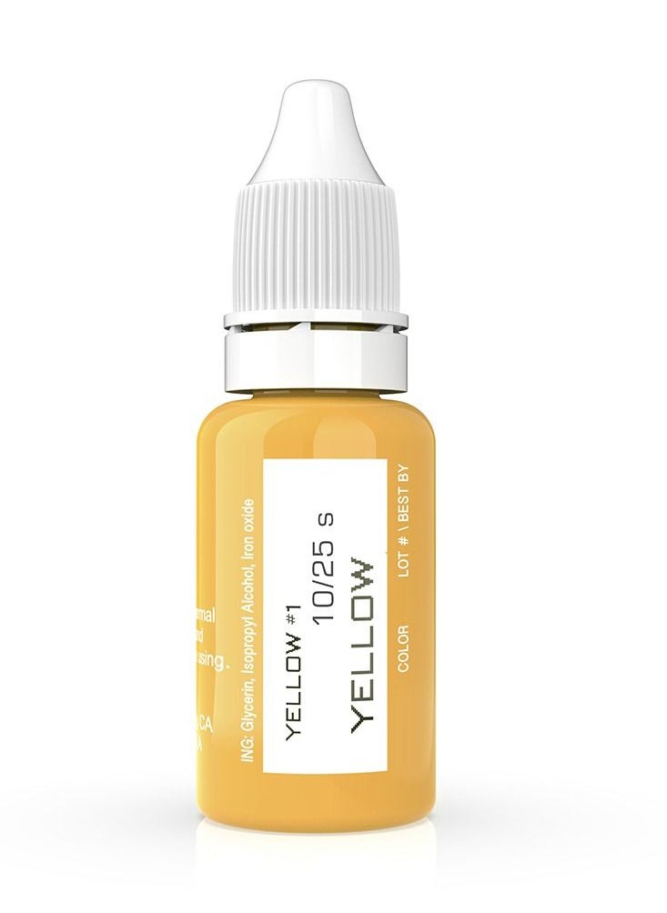 Eyebrow Pigment For Eyebrows Brows Micro pigments Microblading pigments PMU Machine Use Medical Grade No Mixing eyebrow pigment for shading For Professionals Only 15ml Yellow Micropigment