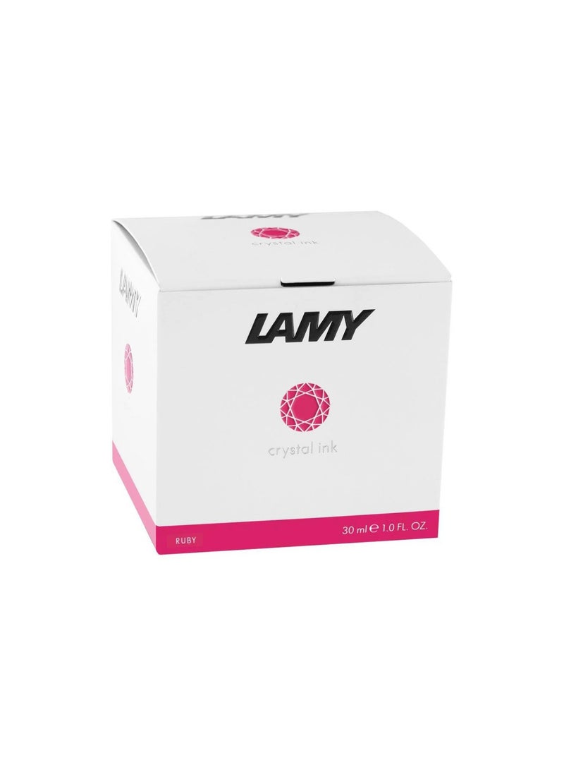 LAMY Crystal Ink Bottle For Fountain Pens And Calligraphy 30ml Content Ruby Ink Colour - Image 3