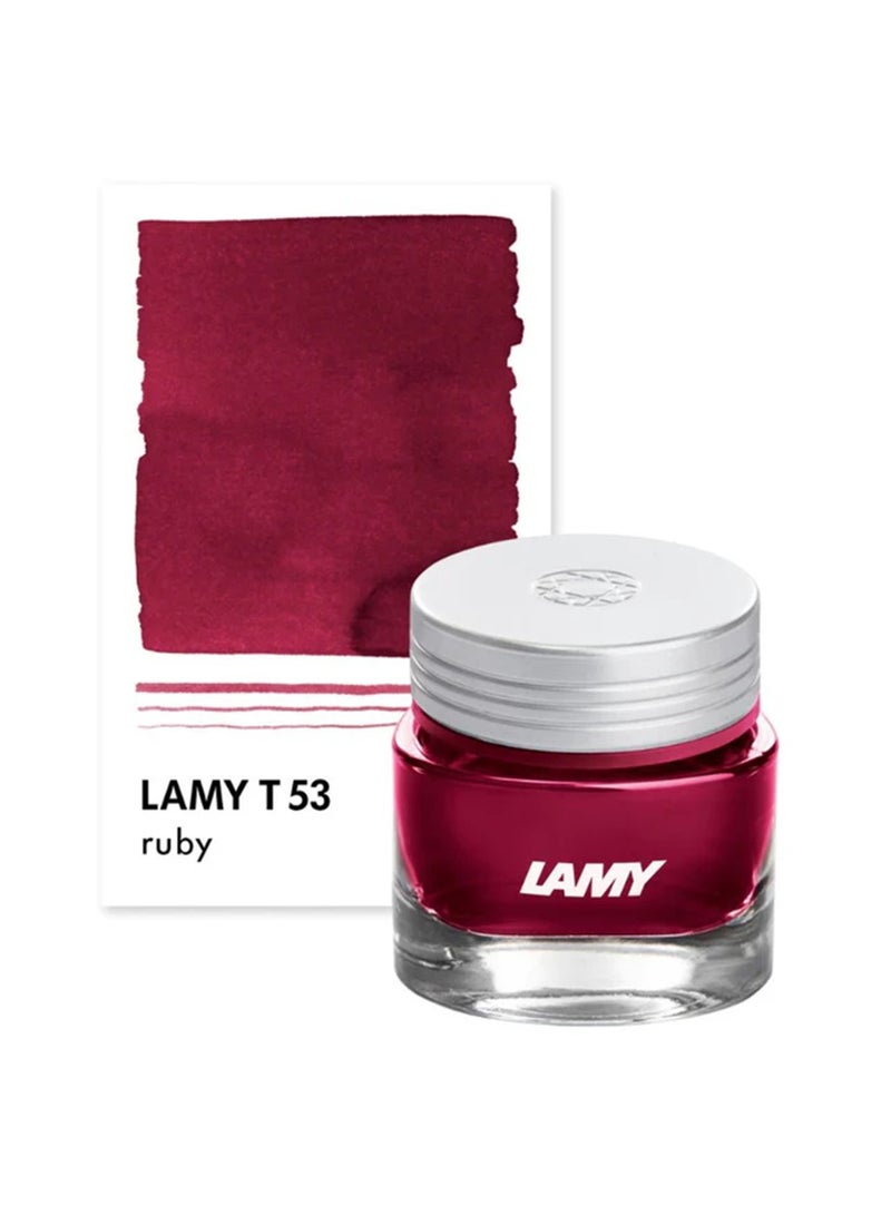LAMY Crystal Ink Bottle For Fountain Pens And Calligraphy 30ml Content Ruby Ink Colour - Image 1