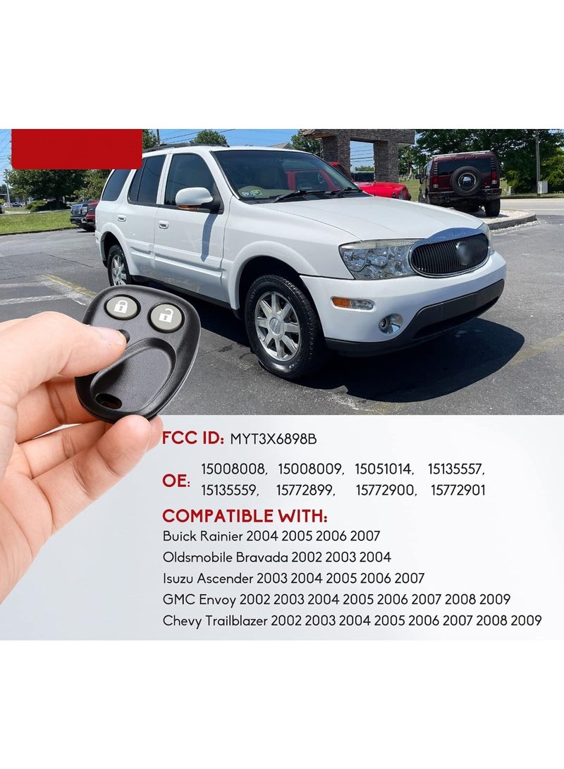 مفتاح Fob مناسب لسيارات Chevy Trailblazer GMC Envoy 2002 2003 2004 2005 2006 2007 2008 2009، Buick Rainier 04-07، Isuzu Ascender 03-07، Oldsmobile Bravada 02-04 استبدال جهاز التحكم عن بعد للدخول بدون مفتاح # 15051014 - Image 3