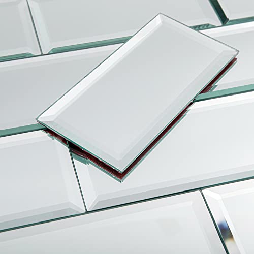 Lovdeco Mirror Peel and Stick Tile, Beveled Subway Mirror Backsplash 3x6 Inch for Kitchen Bathroom Wall (40 Pcs, 5 SQ.FT.) - Image 2