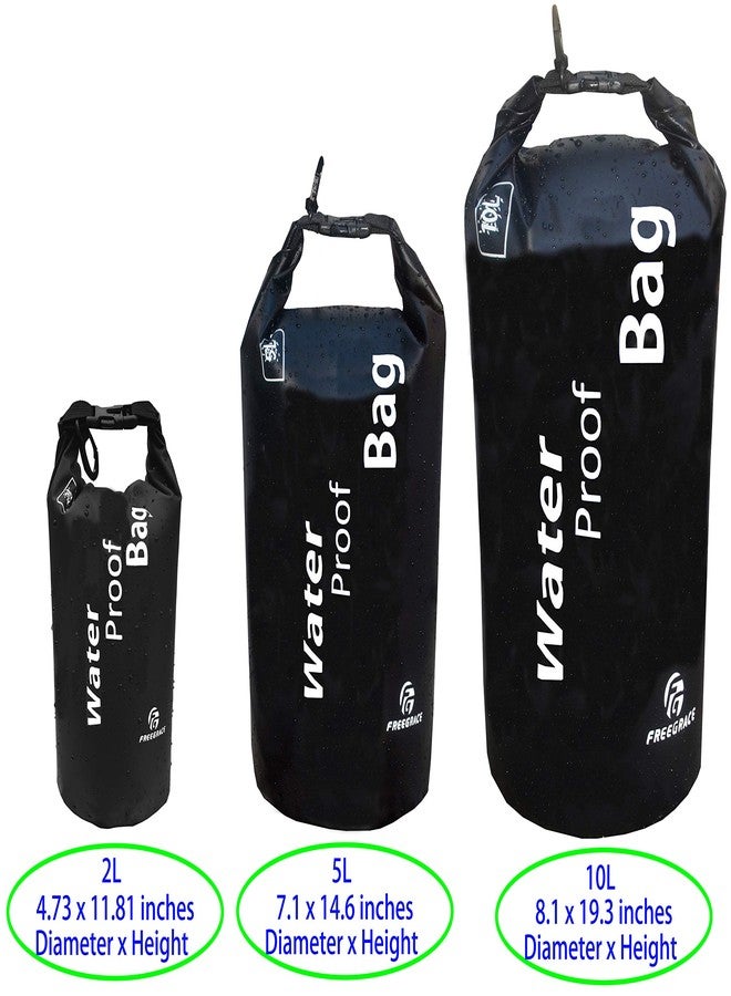 Freegrace Waterproof Dry Bag - Lightweight Dry Sack with Seals and Waterproof Case -Float on Water -Keeps Gear Dry for Kayaking, Beach, Rafting, Boating, Hiking, Camping and Fishing (10L, Black) - Image 2