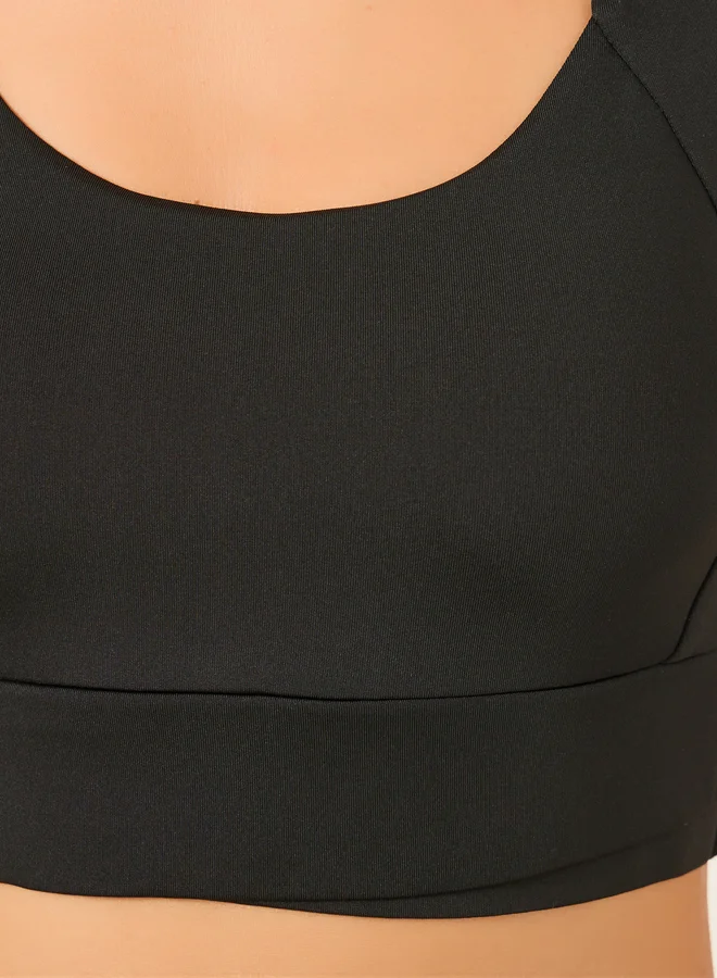 Styli Broad Underband Hook and Eye Detail Sports Bra
