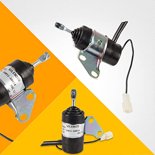 RANSOTO Fuel Shut Off Solenoid Compatible with Kubota BX2230D RTV900R RTV900T B7410D BX1500D BX1800D Z482 Z602 D722 D902 D782 D622 Z402 12Vdc Replaces 16851-60014 16851-60012 052600-4531 - Image 5