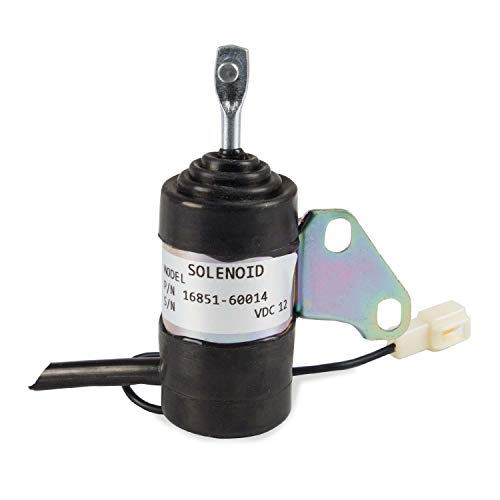 RANSOTO Fuel Shut Off Solenoid Compatible with Kubota BX2230D RTV900R RTV900T B7410D BX1500D BX1800D Z482 Z602 D722 D902 D782 D622 Z402 12Vdc Replaces 16851-60014 16851-60012 052600-4531 - Image 1