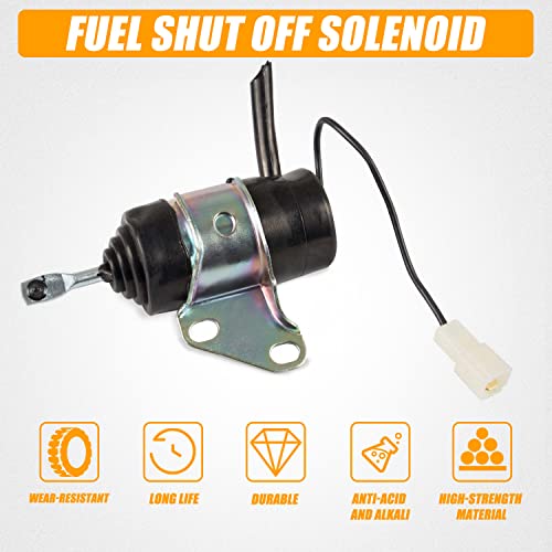 RANSOTO Fuel Shut Off Solenoid Compatible with Kubota BX2230D RTV900R RTV900T B7410D BX1500D BX1800D Z482 Z602 D722 D902 D782 D622 Z402 12Vdc Replaces 16851-60014 16851-60012 052600-4531 - Image 2
