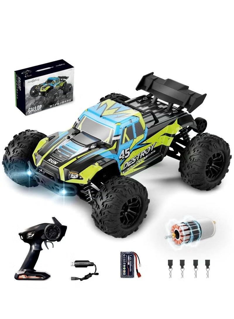 Gallop 1/16 RC Monster Truck | 4WD 35km/h High-Speed Off-Road Remote Control Car | All-Terrain Rock Climber with 390 Brushed Motor, 7.4V 2000mAh Li-ion Battery, 2.4GHz 80m Control Range, Oil-Filled Metal Shock Absorbers, Honeycomb Chassis & LED Night Lights | Anti-Stuck System | Up to 40 Min Runtime | Ultimate Gift for Boys, Adults & RC Enthusiasts - Image 1