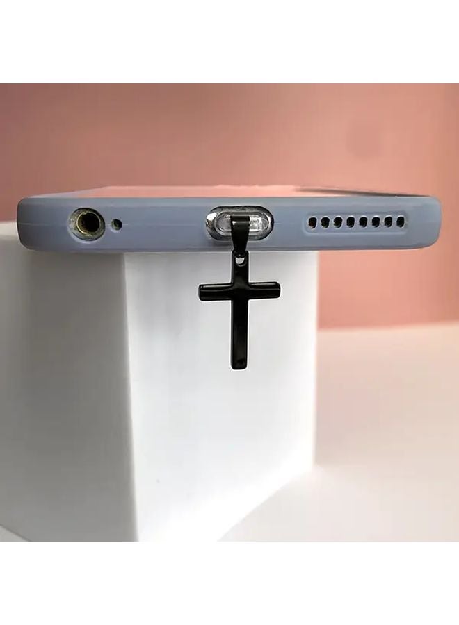 Black Cross Phone Dust Plug For Type C Charging Port Stainless Steel - Image 5