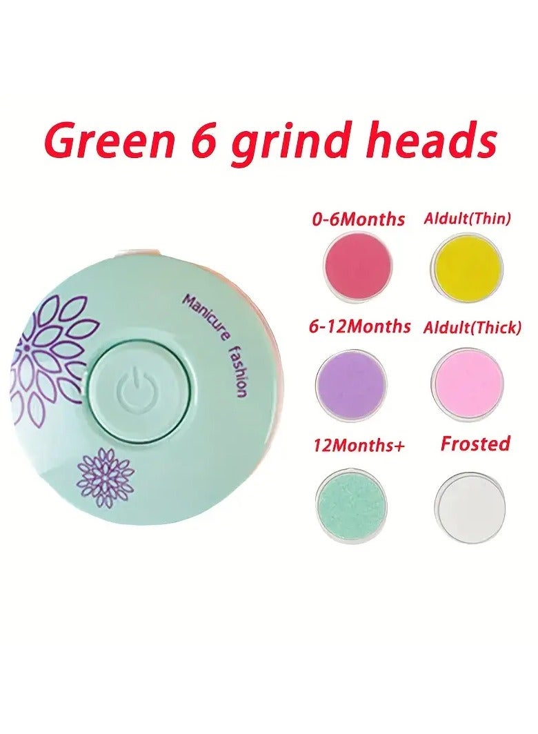 Baby Nail Trimmer,Baby Nail Clippers Electric Baby Nail Trimmer Safe for Newborn Toddler Adult Toes Fingernails Care Trim Polish Kit 6 Grinding Heads AAA Battery Operated (Battery Not Included) - Image 2