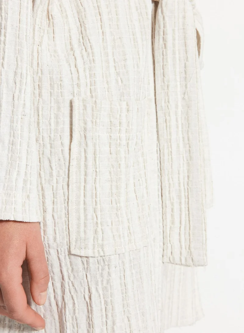 trendyol Belted Pocket Detail Kimono