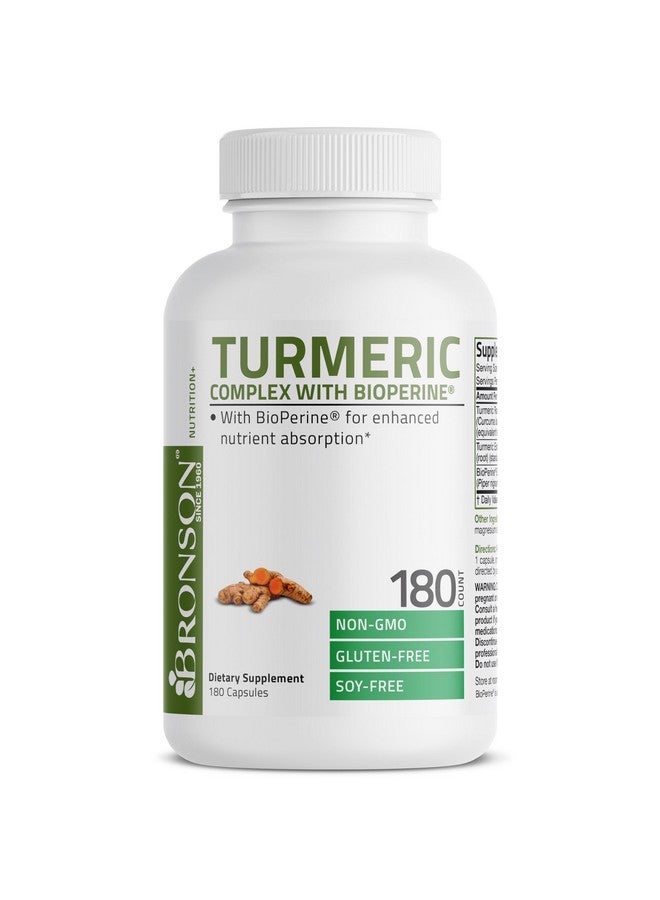 Bronson Turmeric Curcumin with BioPerine - High Potency Premium Joint Support with 95% Standardized Curcuminoids - Non-GMO Capsules with Black Pepper - 180 Count - Image 4
