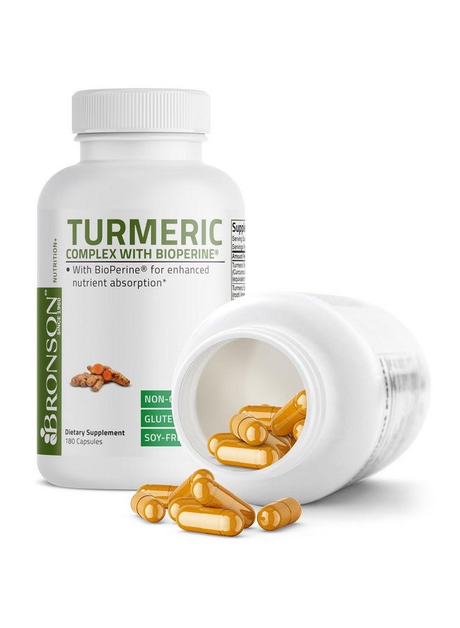 Bronson Turmeric Curcumin with BioPerine - High Potency Premium Joint Support with 95% Standardized Curcuminoids - Non-GMO Capsules with Black Pepper - 180 Count - Image 5
