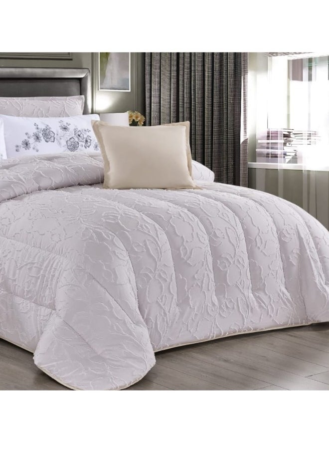 Moon Luxury Embroidered Jacquard Bedspread, 4 Pieces - Luxurious double bedspread with microfiber filling, 220 x 170 cm, fits a 200 x 120 cm bed - Luxurious embroidered jacquard duvet set - Elegant bridal bedspread - Soft and classic bedspreads  - Image 2