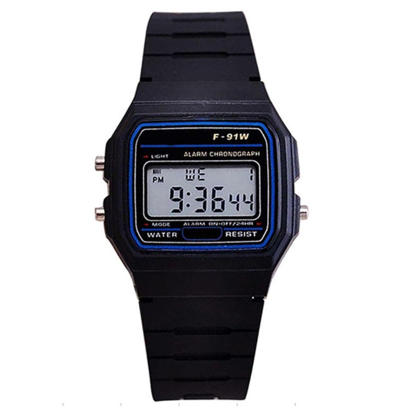 Ultra-Thin Multifunction Kids Digital Watch Black 