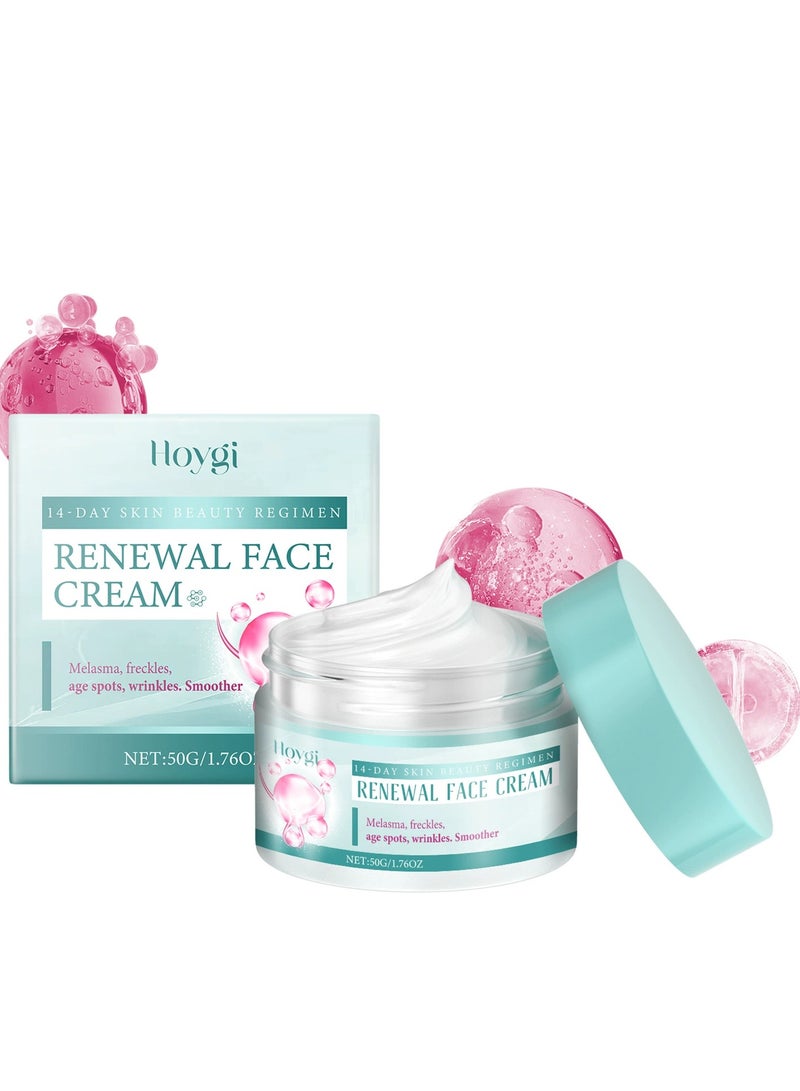 Hoygi Renewal Face Cream,Cosmetics Cream Dark Spots Cream,Sa Am Renewal Face Cream 50g for Melasma and Freckles Treatment for All Skin Types,Anti-wrinkle Face Cream,Renewal Face Cream Korean - Image 1