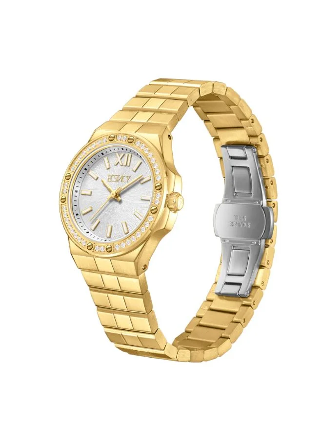 إكستاسي ECSTACY E24502-GBGS Women's Analog Display Watch & Stainless Steel Strap Gold
