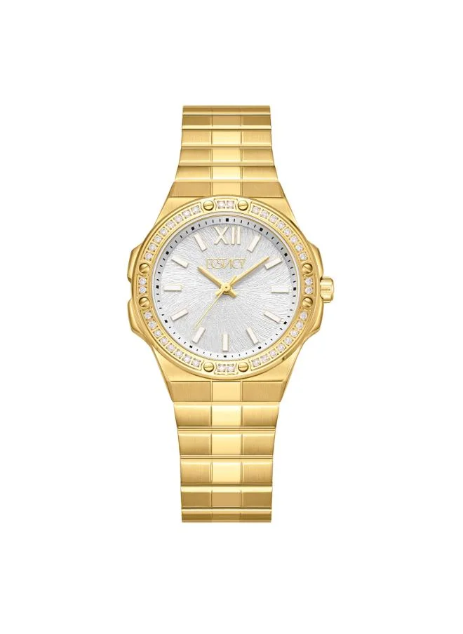 إكستاسي ECSTACY E24502-GBGS Women's Analog Display Watch & Stainless Steel Strap Gold