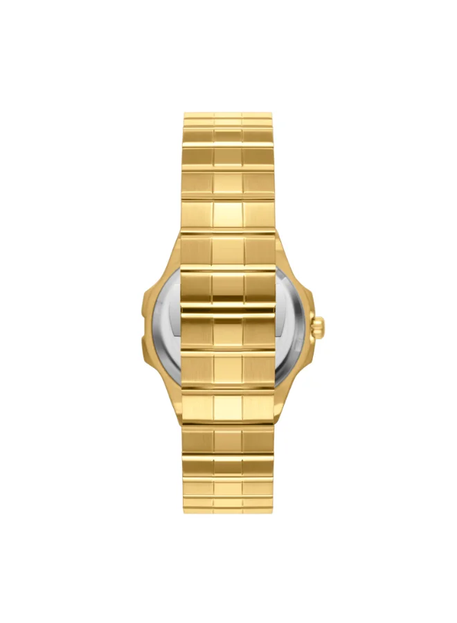 ECSTACY Women's Analog Display Watch With Gold Stainless Steel Strap - E24502-GBGS