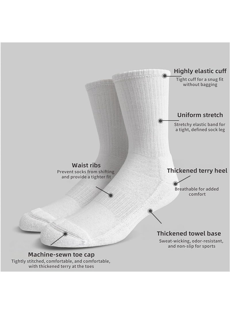 TAPIT 6 Pairs Solid Color Cotton Socks, Men's & Women's All-Season Thin Mid-Calf Socks, Business Casual Sports Socks, Moisture-Wicking Breathable Running Socks (Black&White&Grey, Mid-Calf) - Image 5
