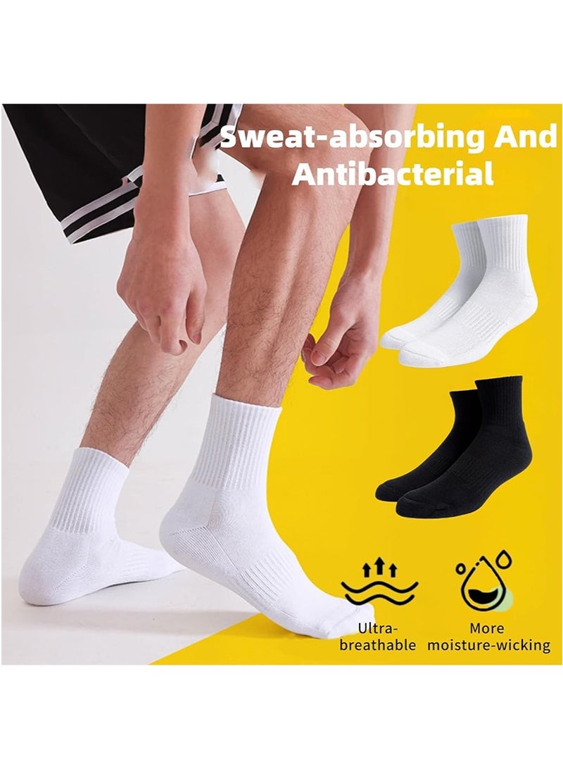 TAPIT 6 Pairs Solid Color Cotton Socks, Men's & Women's All-Season Thin Mid-Calf Socks, Business Casual Sports Socks, Moisture-Wicking Breathable Running Socks (Black&White&Grey, Mid-Calf) - Image 4