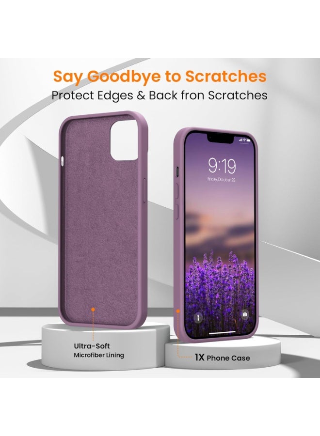 جراب متوافق مع iPhone 15، جراب سيليكون سائل، غطاء واقٍ كامل الجسم مقاوم للصدمات [بطانة ناعمة من الألياف الدقيقة]، جراب هاتف رفيع لهاتف iPhone 15 مقاس 6.1 بوصة، (أرجواني) - Image 5