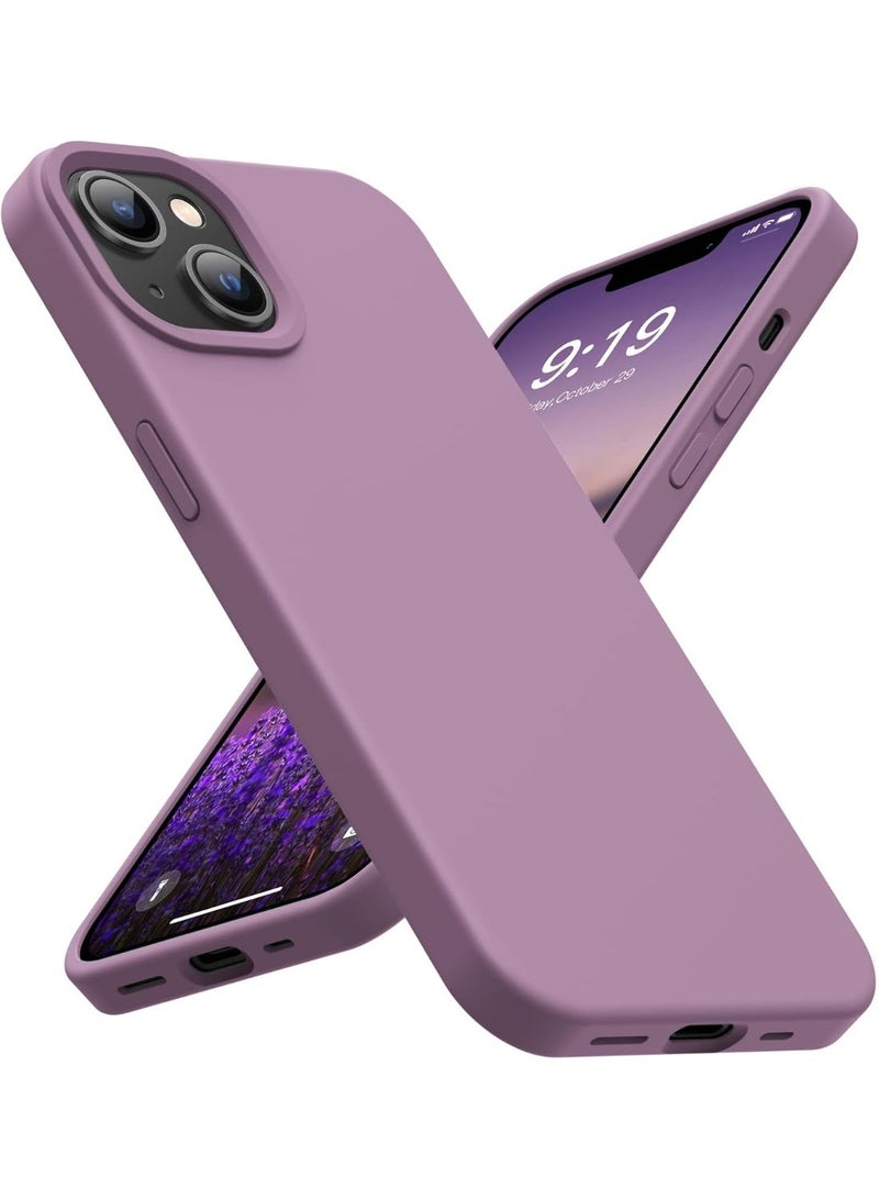 جراب متوافق مع iPhone 15، جراب سيليكون سائل، غطاء واقٍ كامل الجسم مقاوم للصدمات [بطانة ناعمة من الألياف الدقيقة]، جراب هاتف رفيع لهاتف iPhone 15 مقاس 6.1 بوصة، (أرجواني) - Image 1