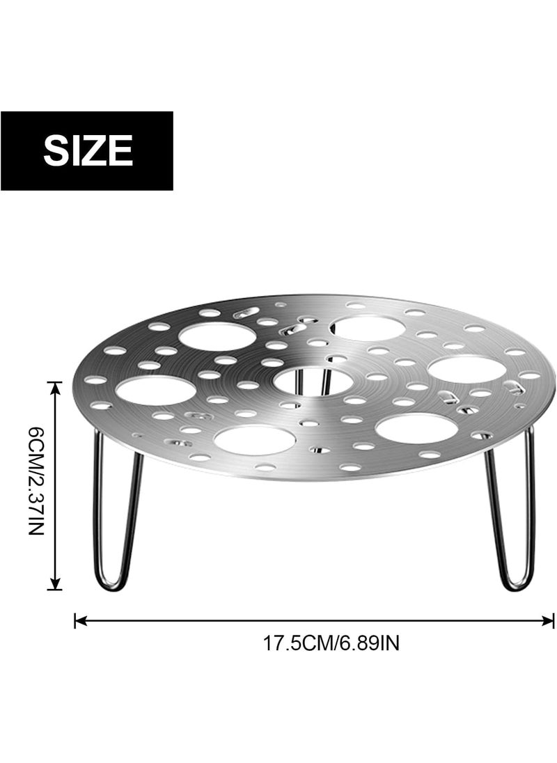 DIVHUK DIVHUK Stainless Steel Round Egg Steamer Rack Heatproof Stackable 7 Holes Stand Egg Box For Pot Accessories And Pressure Cooker Pans Steam Boiling Silver  - Image 3